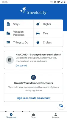 Travelocity android App screenshot 0